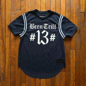 Been Trill Virgil Abloh Heron Preston #13 Football Jersey Men Medium Navy Blue‎